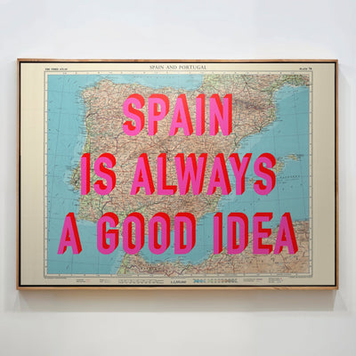 Spain Retro Pop Art Map Print (landscape) - Magic Posters