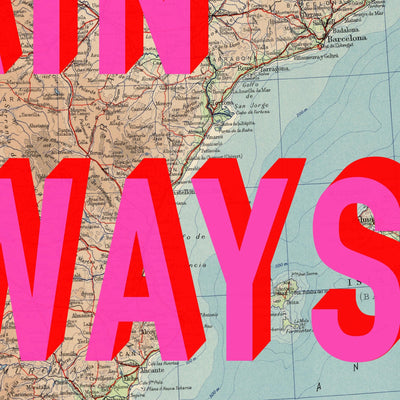 Spain Retro Pop Art Map Print