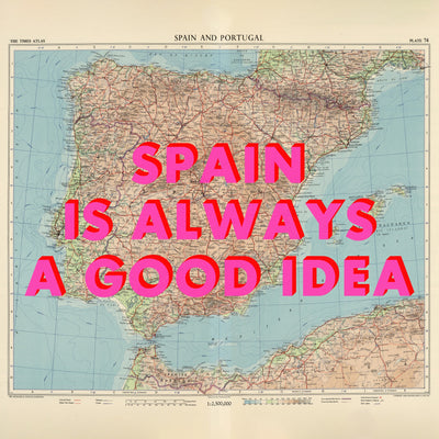 Spain Retro Pop Art Map Print