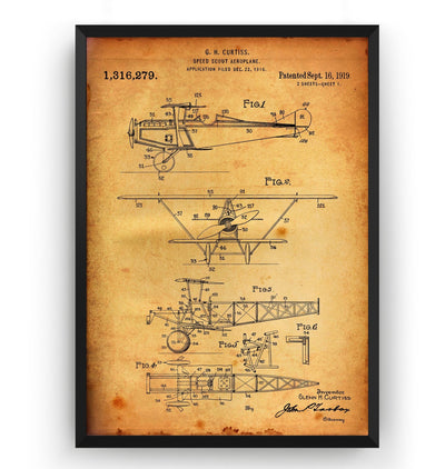 Speed Scout Aeroplane 1919 Patent Print - Magic Posters