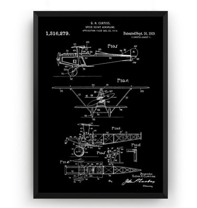 Speed Scout Aeroplane 1919 Patent Print - Magic Posters