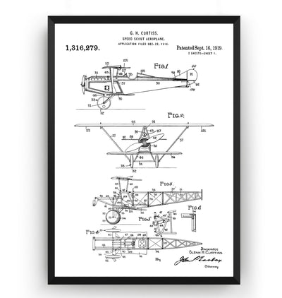 Speed Scout Aeroplane 1919 Patent Print - Magic Posters