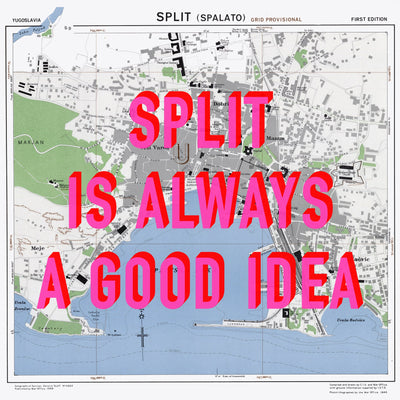 Split Retro Pop Art Map Print (square) - Magic Posters