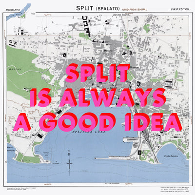 Split Retro Pop Art Map Print (square) - Magic Posters