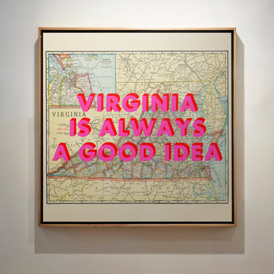 Virginia Retro Pop Art Map Print (Square) - Magic Posters