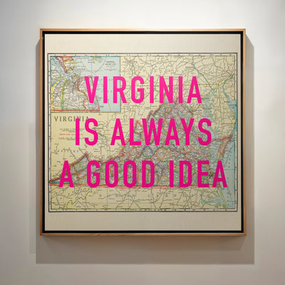 Virginia Retro Pop Art Map Print (Square) - Magic Posters