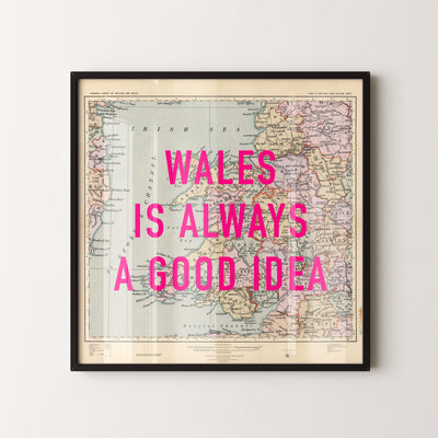Wales Retro Pop Art Map Print - Magic Posters