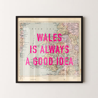 Wales Retro Pop Art Map Print