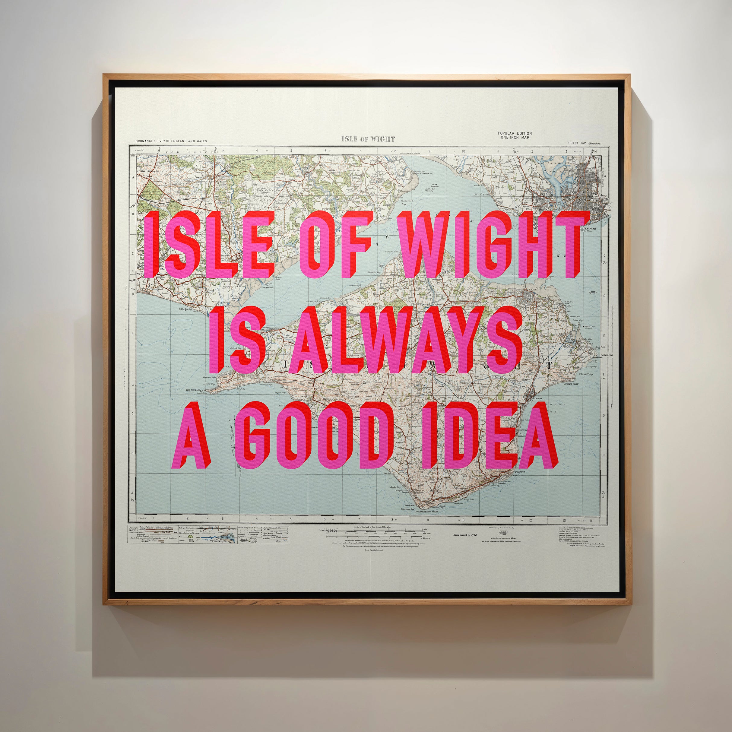 Isle Of Wight Retro Pop Art Map Print