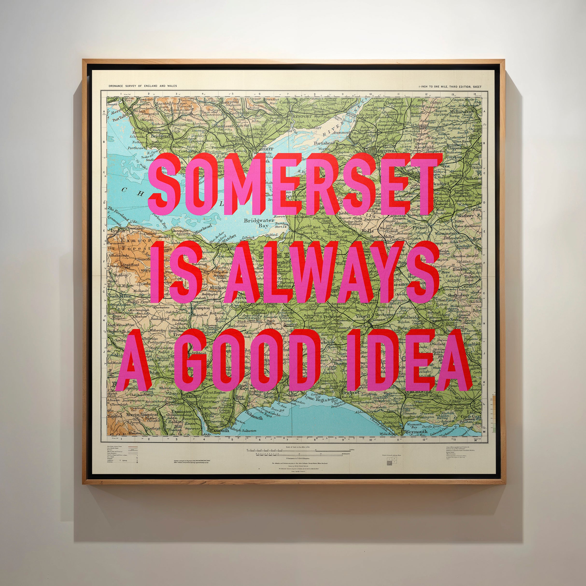 Somerset Retro Pop Art Map Print