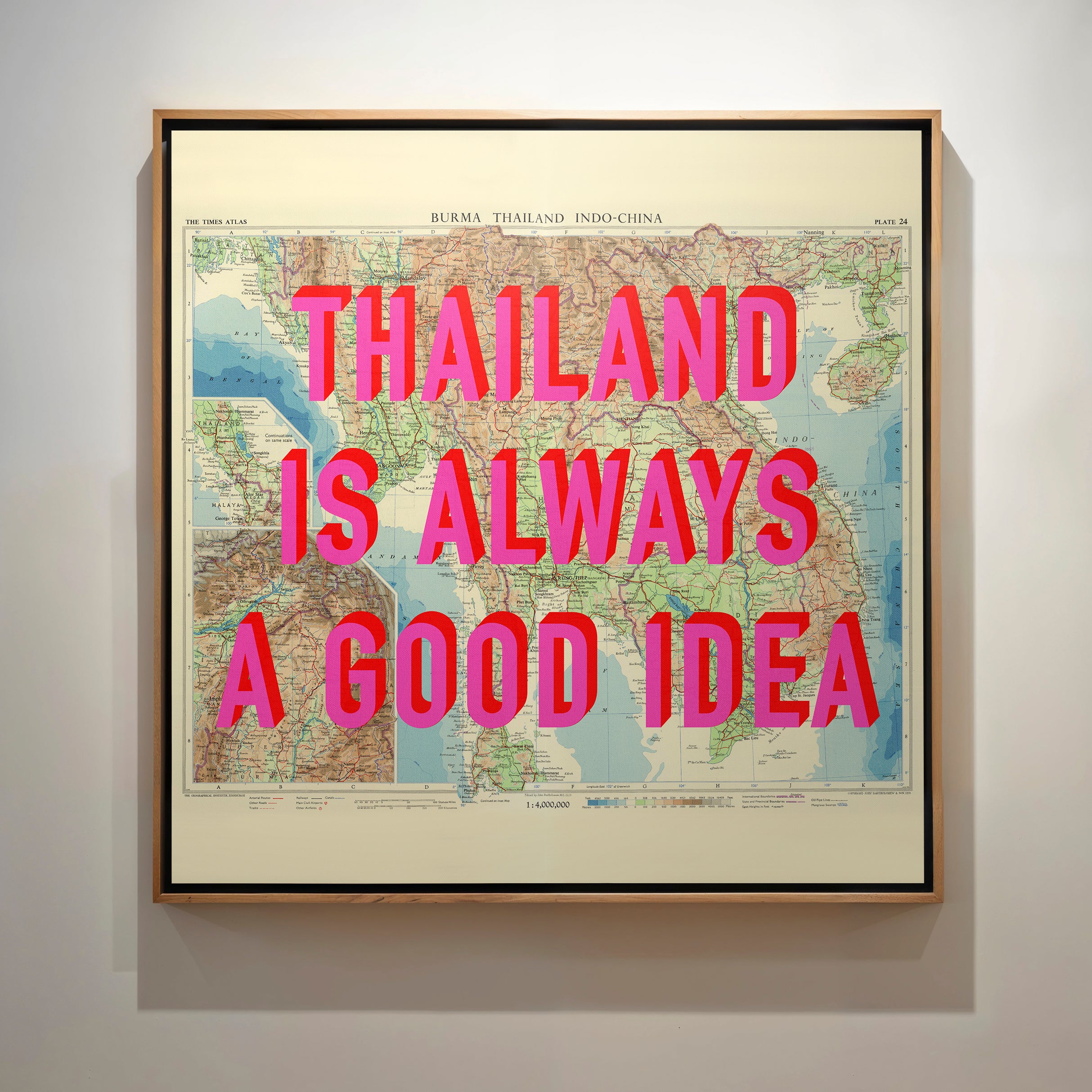 Thailand Retro Pop Art Map Print