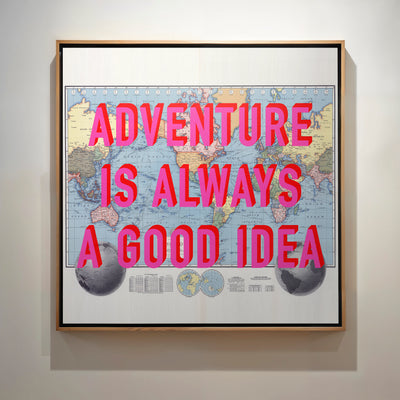 World Retro Pop Art Map Print (Adventure)