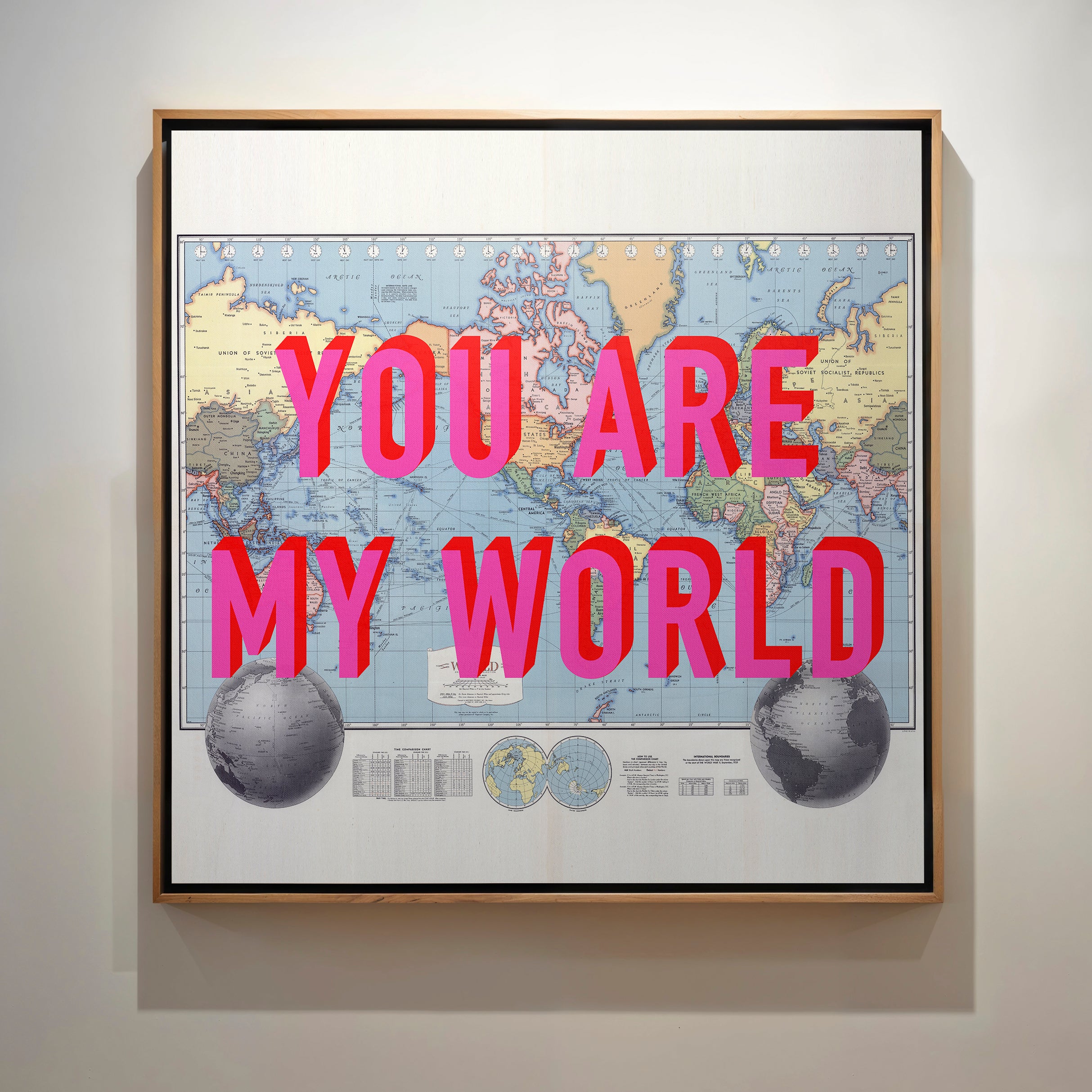 World Retro Pop Art Map Print - Magic Posters