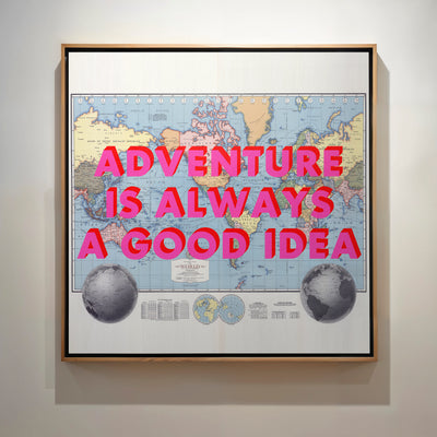 World Retro Pop Art Map Print (Adventure)