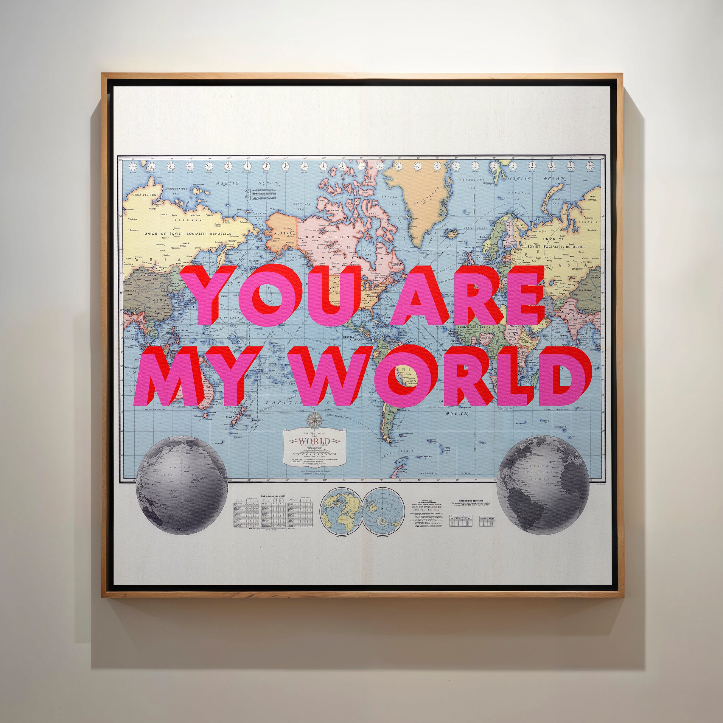 World Retro Pop Art Map Print - Magic Posters