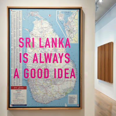 Sri Lanka Retro Pop Art Map Print - Magic Posters