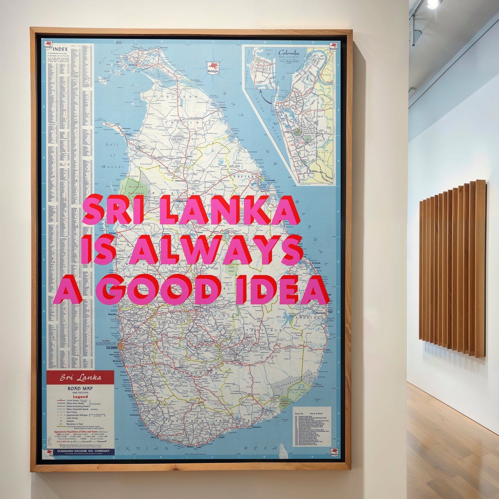 Sri Lanka Retro Pop Art Map Print - Magic Posters