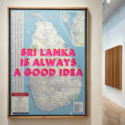 Sri Lanka Retro Pop Art Map Print - Magic Posters