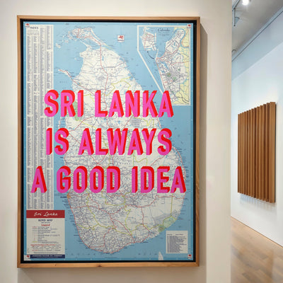 Sri Lanka Retro Pop Art Map Print - Magic Posters