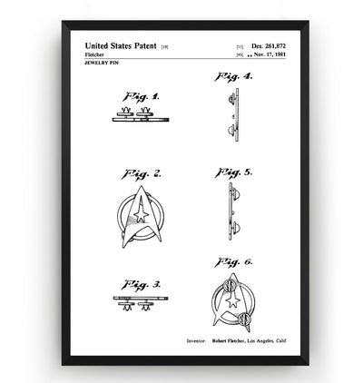 Star Trek Communicator Badge 1981 Patent Print - Magic Posters
