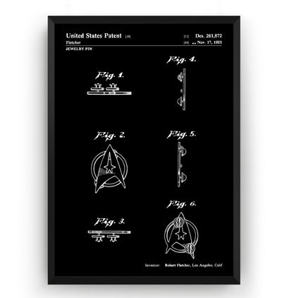 Star Trek Communicator Badge 1981 Patent Print - Magic Posters