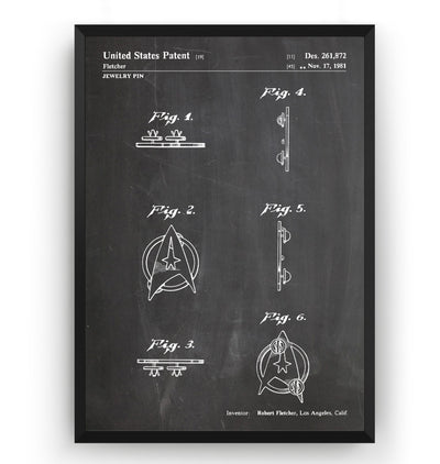 Star Trek Communicator Badge 1981 Patent Print - Magic Posters