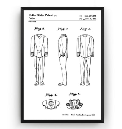 Star Trek Duty Officer Uniform 1980 Patent Print - Magic Posters