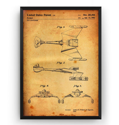 Star Trek Klingon Ship 1982 Patent Print - Magic Posters