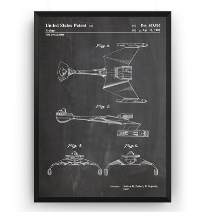 Star Trek Klingon Ship 1982 Patent Print - Magic Posters