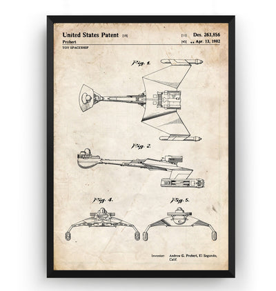 Star Trek Klingon Ship 1982 Patent Print - Magic Posters