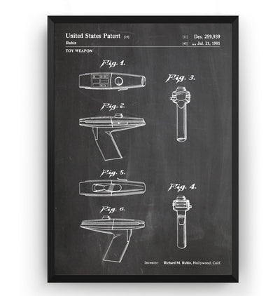Star Trek Phaser 1981 Patent Print - Magic Posters