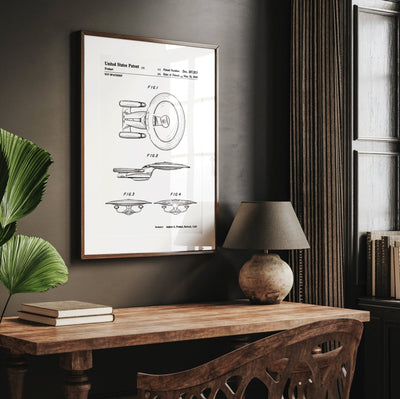 Star Trek USS Enterprise D 1990 Patent Print - Magic Posters