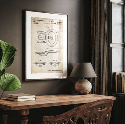 Star Trek USS Enterprise D 1990 Patent Print - Magic Posters