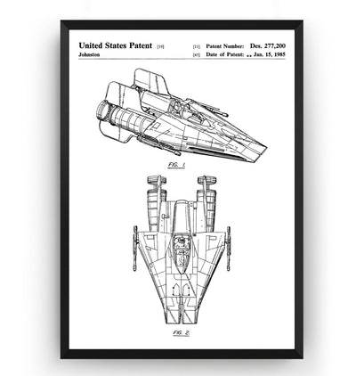 Star Wars RZ-1 A Wing Star-fighter Patent Print - Magic Posters