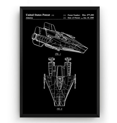 Star Wars RZ-1 A Wing Star-fighter Patent Print - Magic Posters