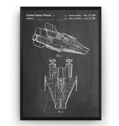 Star Wars RZ-1 A Wing Star-fighter Patent Print - Magic Posters