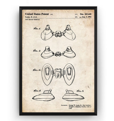 Star Wars Twin-Pod 1982 Patent Print - Magic Posters