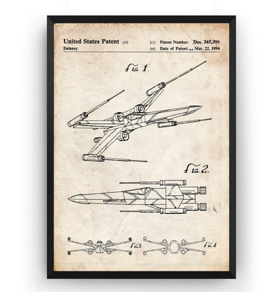 Star Wars X-Wing Patent Print - Magic Posters