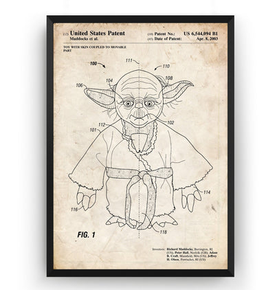 Star Wars Yoda 2003 Patent Print - Magic Posters