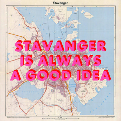 Stavanger Retro Pop Art Map Print (square) - Magic Posters