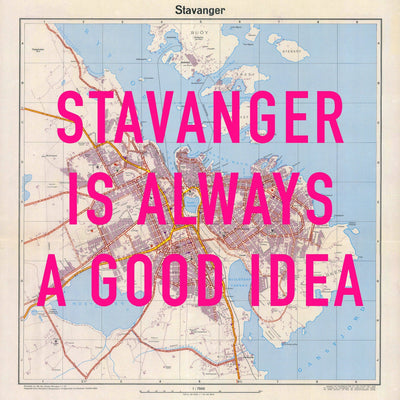 Stavanger Retro Pop Art Map Print (square) - Magic Posters