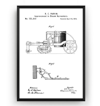 Steam Harvester 1872 Patent Print - Magic Posters