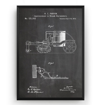 Steam Harvester 1872 Patent Print - Magic Posters