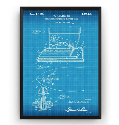 Steam Iron 1928 Patent Print - Magic Posters