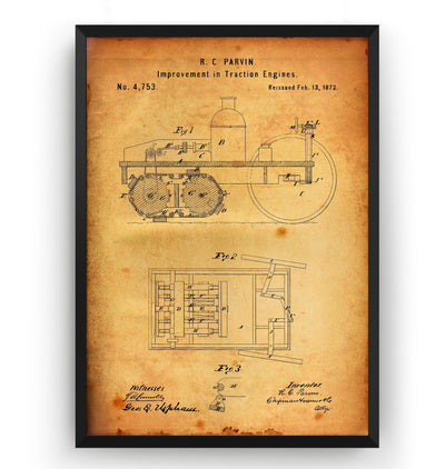 Steam Plow 1872 Patent Print - Magic Posters
