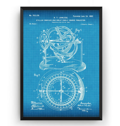 Stellar Compass 1902 Patent Print - Magic Posters