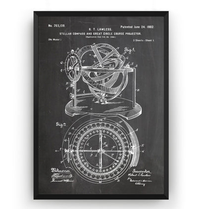 Stellar Compass 1902 Patent Print - Magic Posters