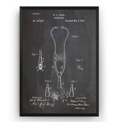 Stethoscope 1882 Patent Print - Magic Posters