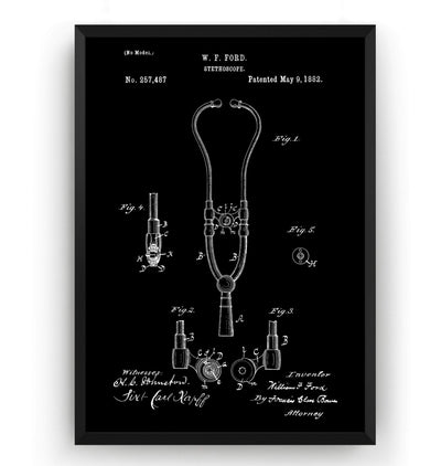 Stethoscope 1882 Patent Print - Magic Posters