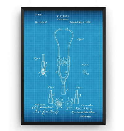Stethoscope 1882 Patent Print - Magic Posters